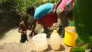 Zona infectada de cólera en África