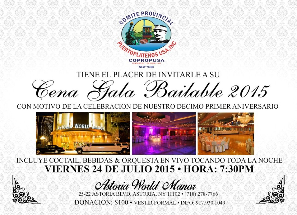 Afiche promocional de la Cena Gala Bailable 2015 