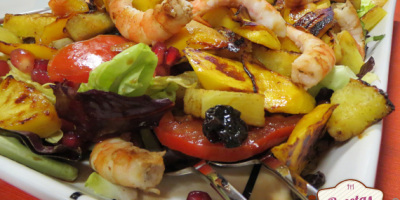 ensalada-templada-de-frutas-y-langostinos